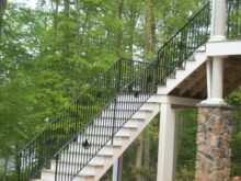 rod iron railings on deck stairway